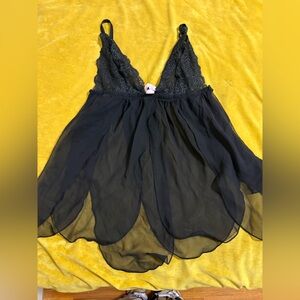 Victoria's Secret Black Sheer Lingerie top!